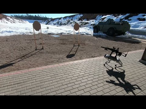 Machine Gun Integrated into Robot Dog